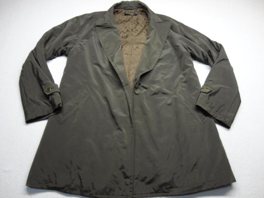 Donna Karan New York Coat Womens 12 Brown Quilted Lined Mid Length Made In Italy